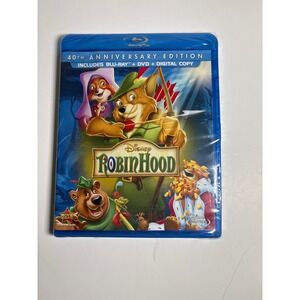 Disney Robin Hood (Blu-ray, DVD) 40TH Anniversary Edition W/ Slipcover Brand New